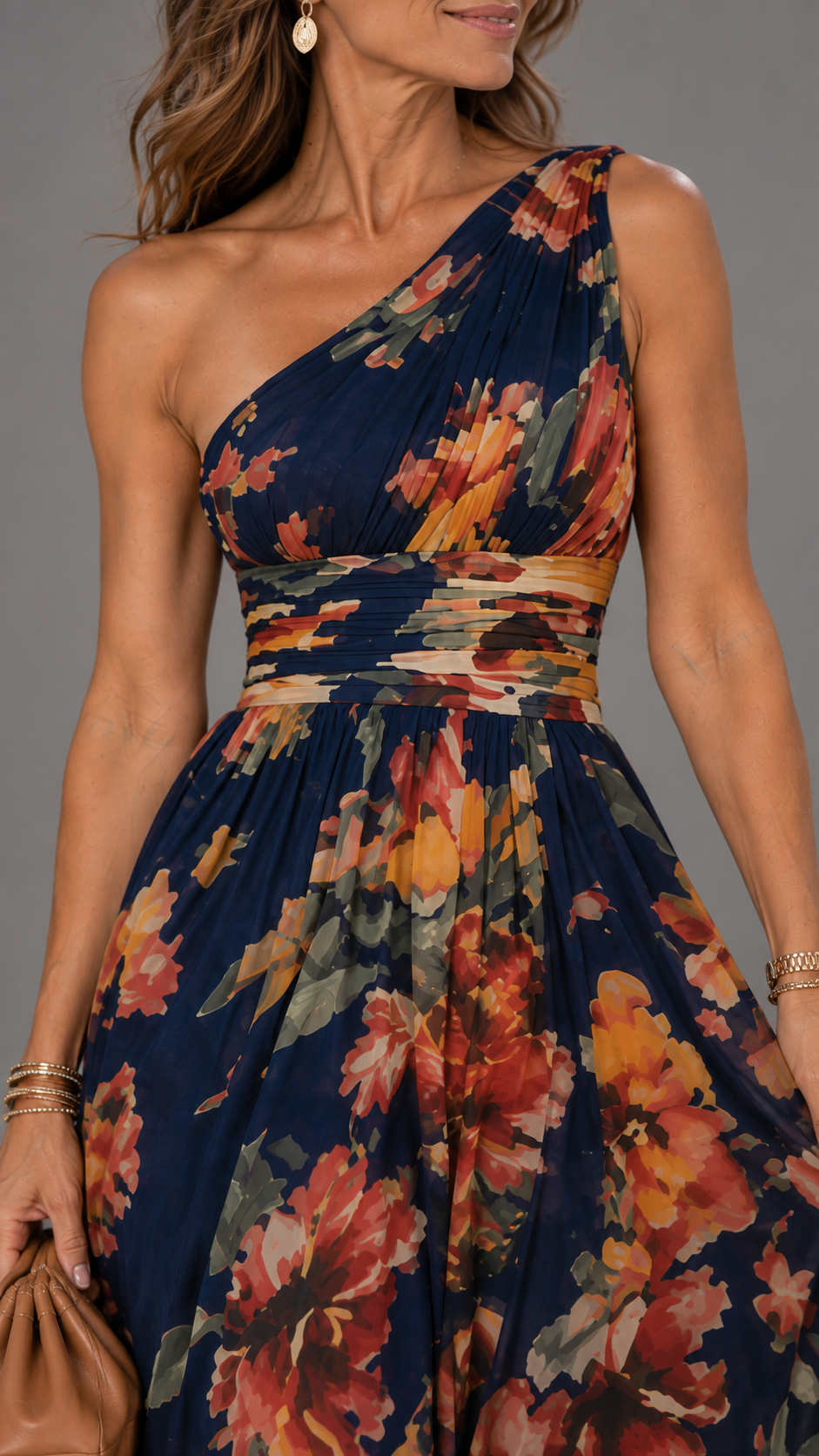 Monica – Vestito Floreale Asimmetrico