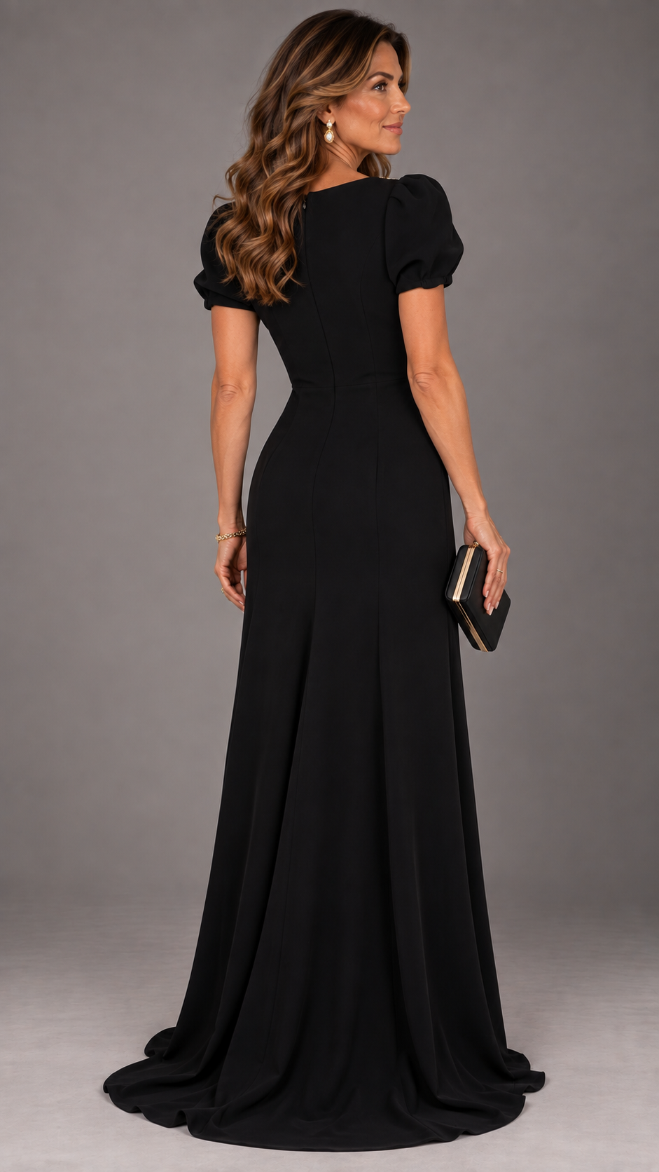 Emma – Vestito con maniche a sbuffo e dettagli con strass