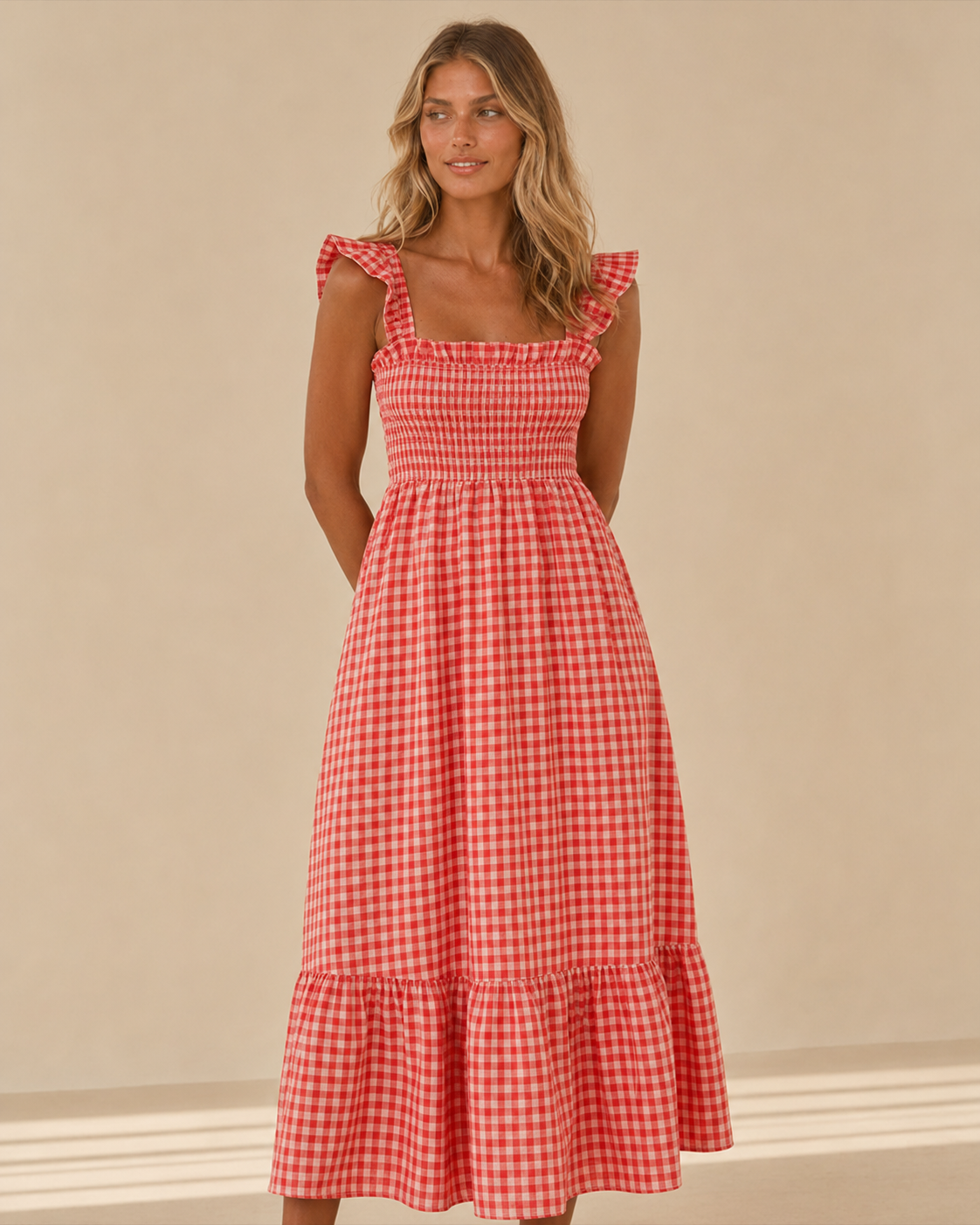Arianna™ | Abito vichy con top arricciato