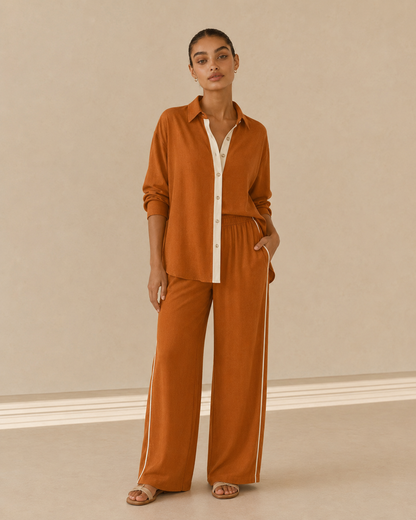 Mirella™ | Completo elegante con blusa e pantalone