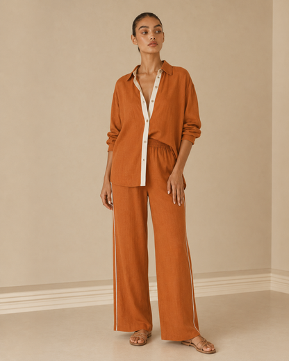 Mirella™ | Completo elegante con blusa e pantalone