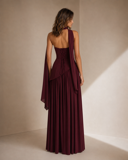 Matilde | Abito senza spalline con spacco frontale