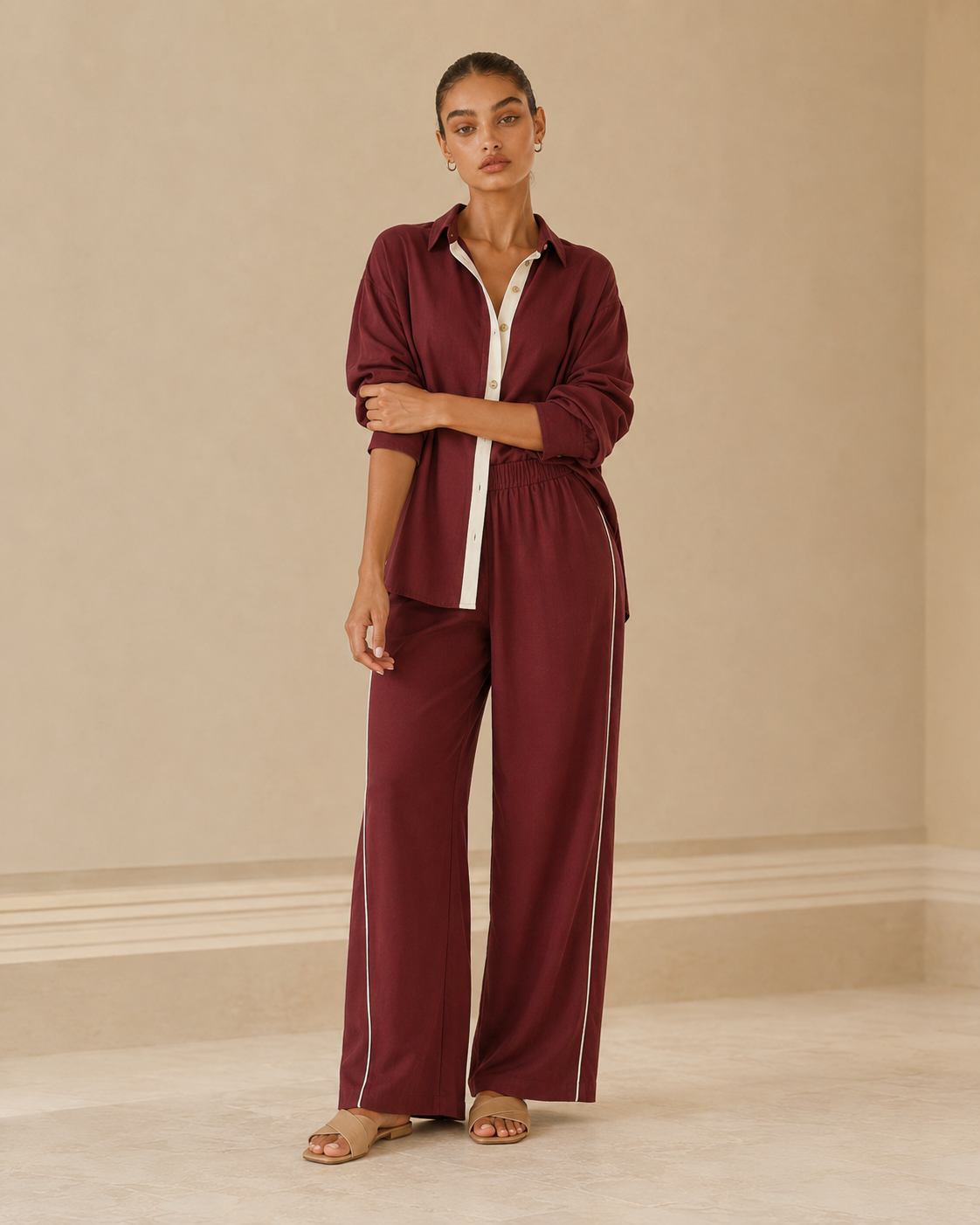 Mirella™ | Completo elegante con blusa e pantalone