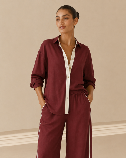 Mirella™ | Completo elegante con blusa e pantalone