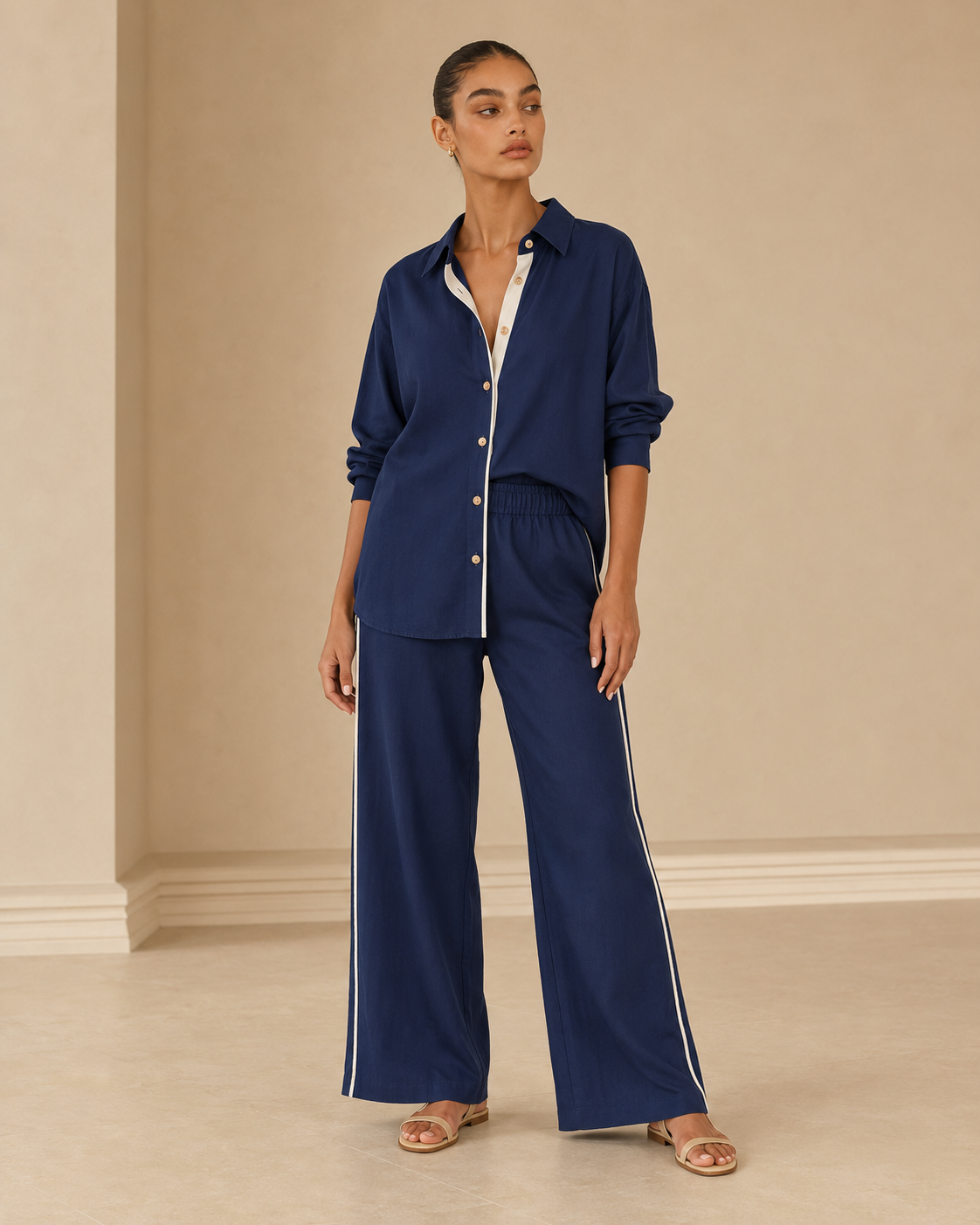 Mirella™ | Completo elegante con blusa e pantalone