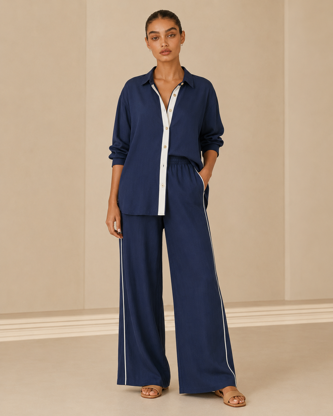 Mirella™ | Completo elegante con blusa e pantalone