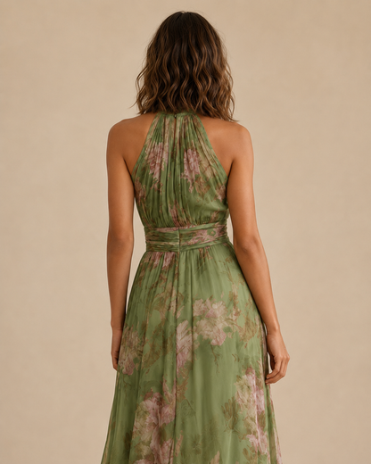 Fiorenza™ | Abito lungo floreale con collo halter