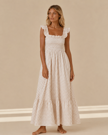 Arianna™ | Abito vichy con top arricciato