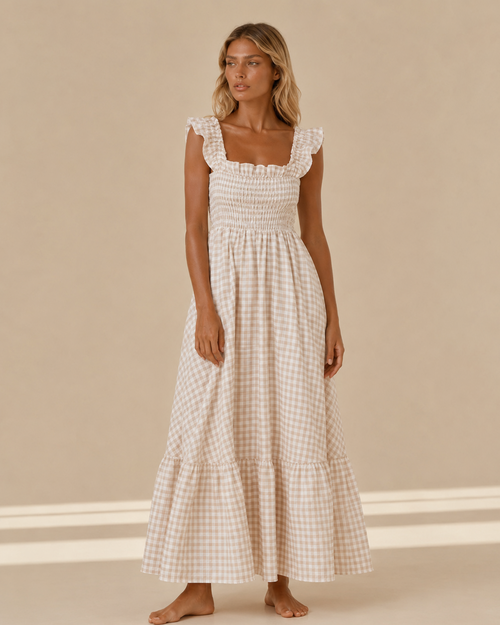Arianna™ | Abito vichy con top arricciato