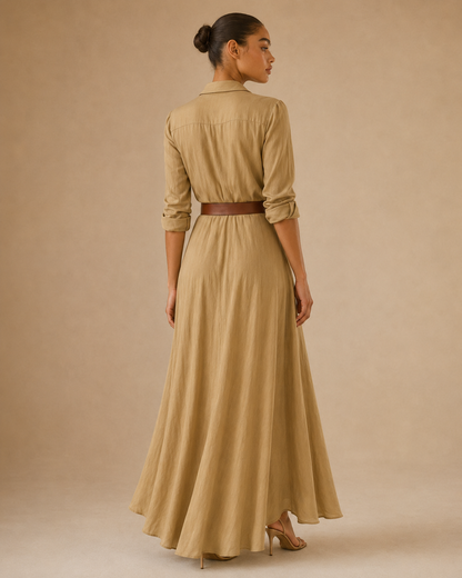 Beatrice | Abito con cintura e maniche lunghe
