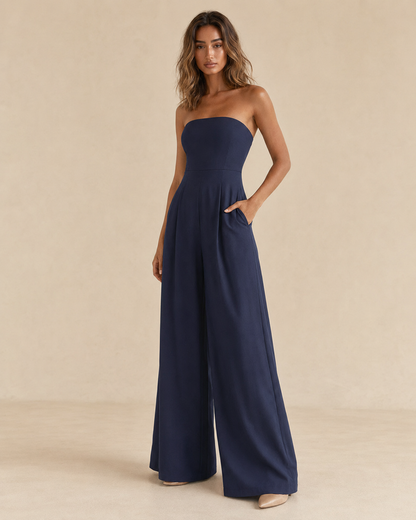 Isola™ | Tuta lunga elegante con scollo a fascia
