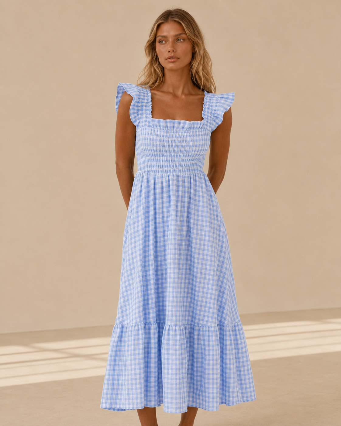 Arianna™ | Abito vichy con top arricciato