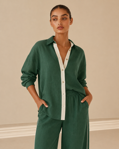 Mirella™ | Completo elegante con blusa e pantalone