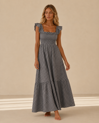 Arianna™ | Abito vichy con top arricciato
