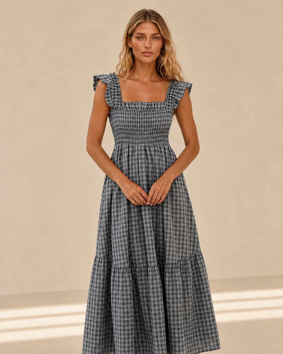 Arianna™ | Abito vichy con top arricciato