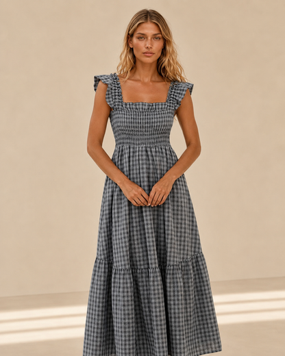 Arianna™ | Abito vichy con top arricciato