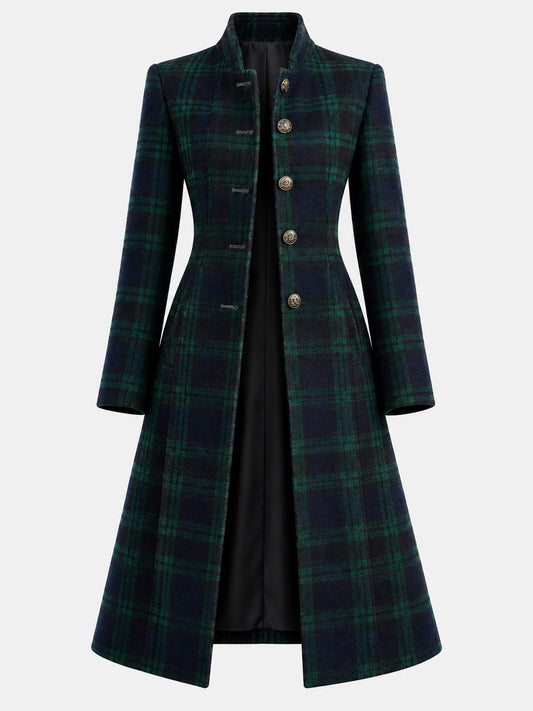 Rebecca - Cappotto midi aderente a quadri