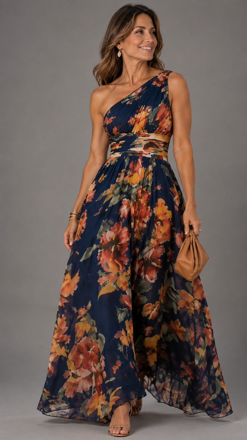 Monica – Vestito Floreale Asimmetrico