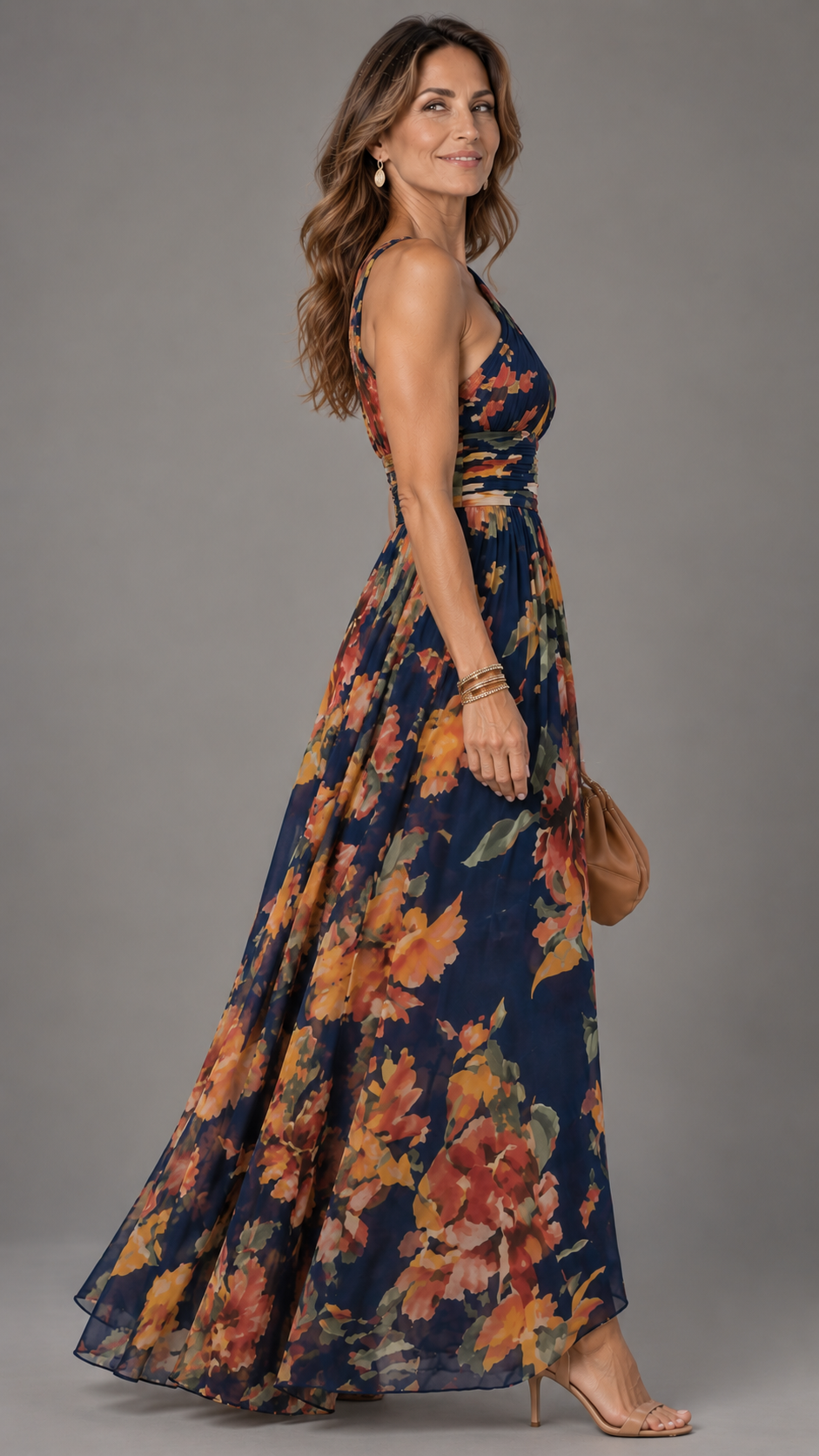 Monica – Vestito Floreale Asimmetrico