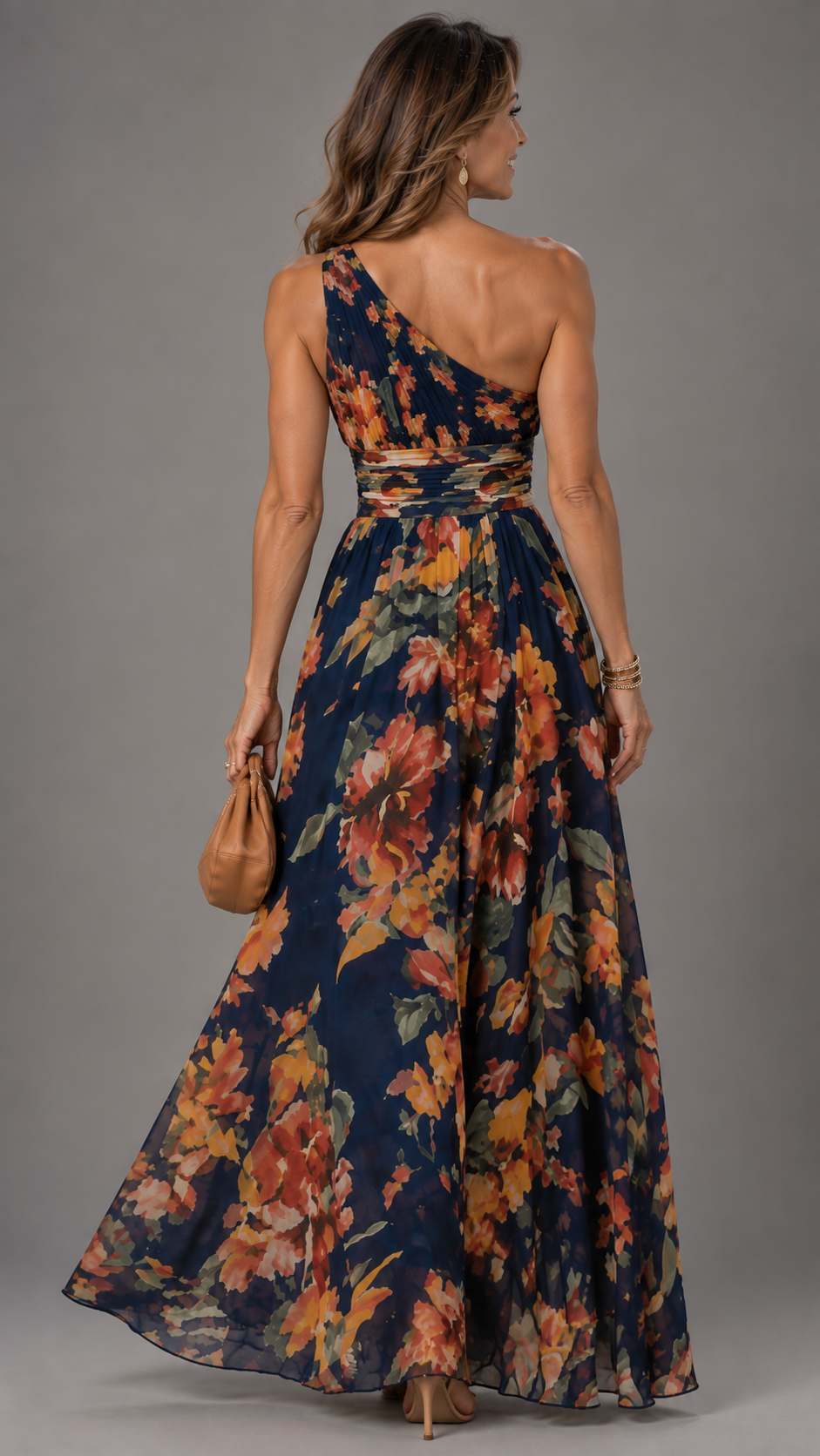 Monica – Vestito Floreale Asimmetrico