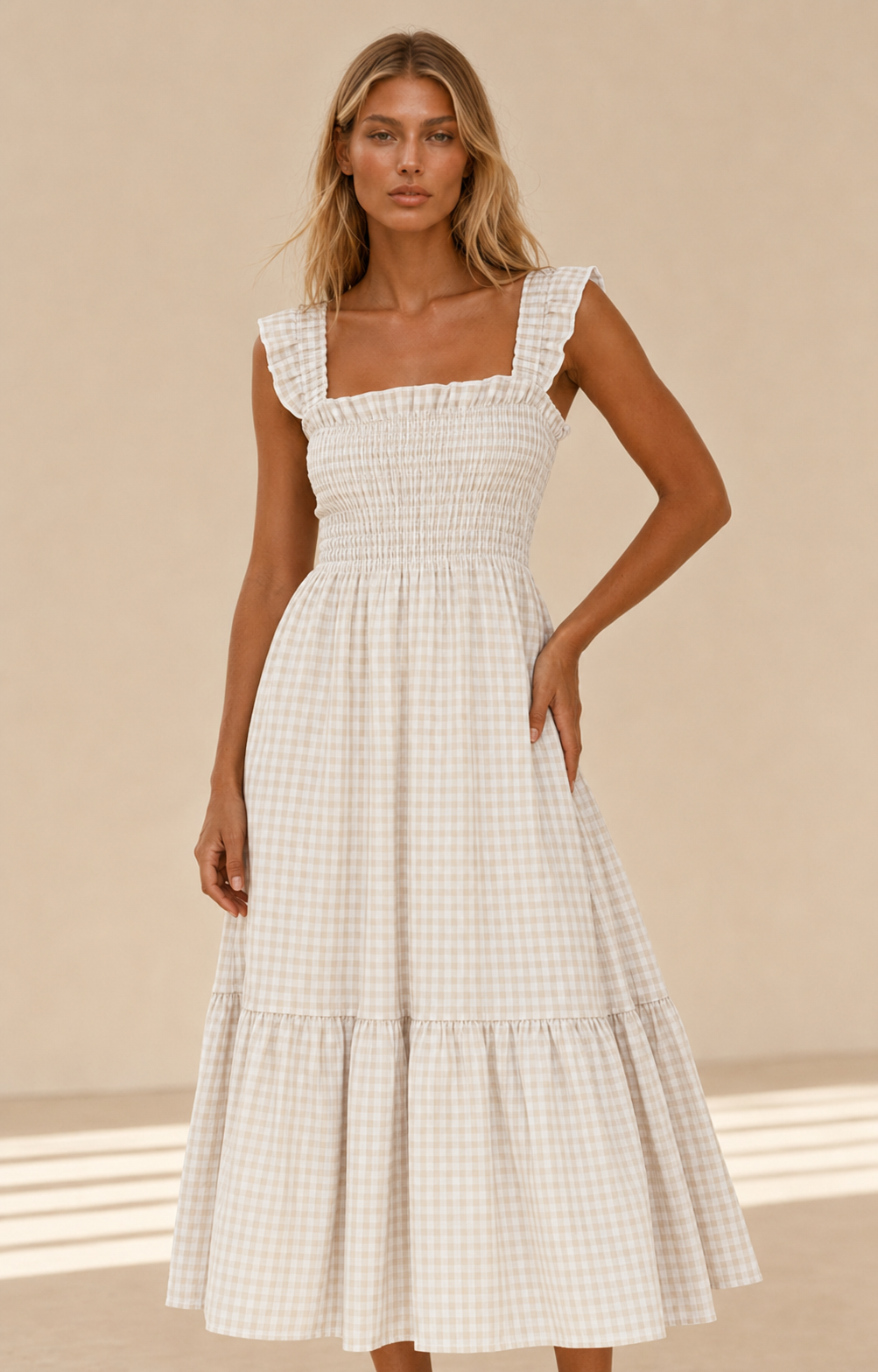 Arianna™ | Abito vichy con top arricciato