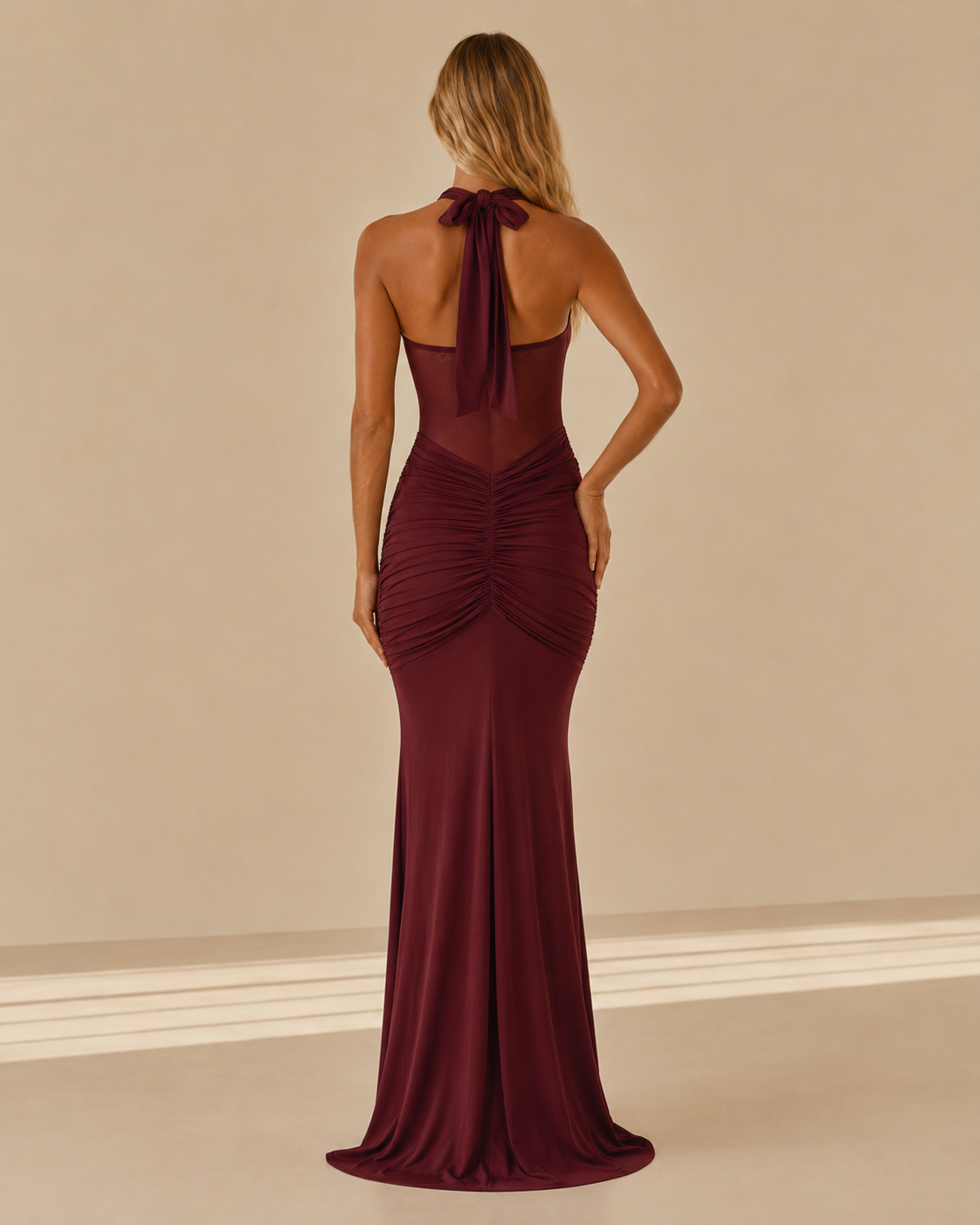 Alessandra™ | Abito lungo con inserto in rete