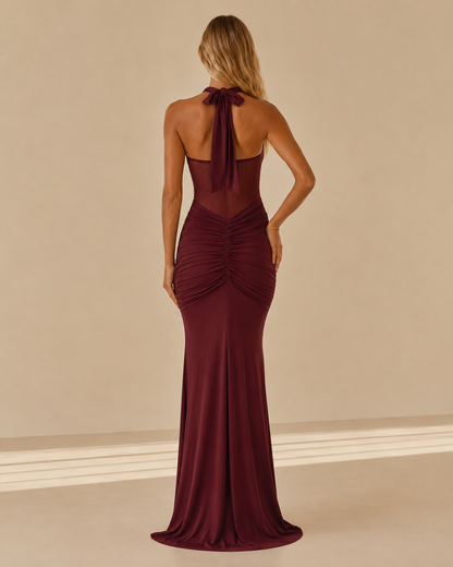 Alessandra™ | Abito lungo con inserto in rete