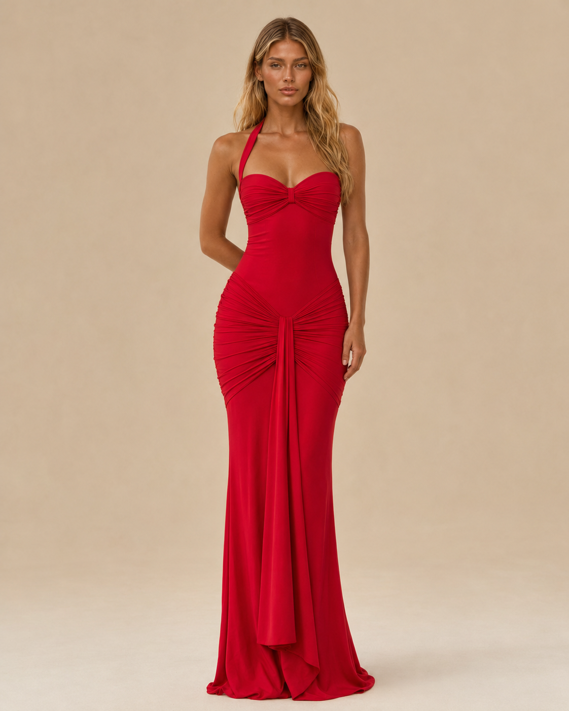 Alessandra™ | Abito lungo con inserto in rete