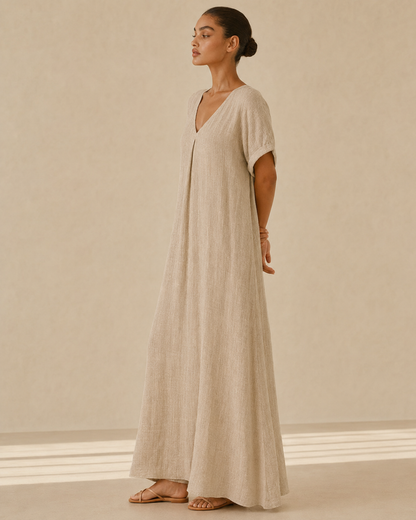 Amelia™ | Abito lungo fluido con scollo a V