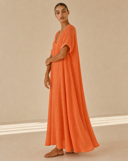 Amelia™ | Abito lungo fluido con scollo a V