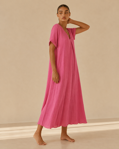 Amelia™ | Abito lungo fluido con scollo a V