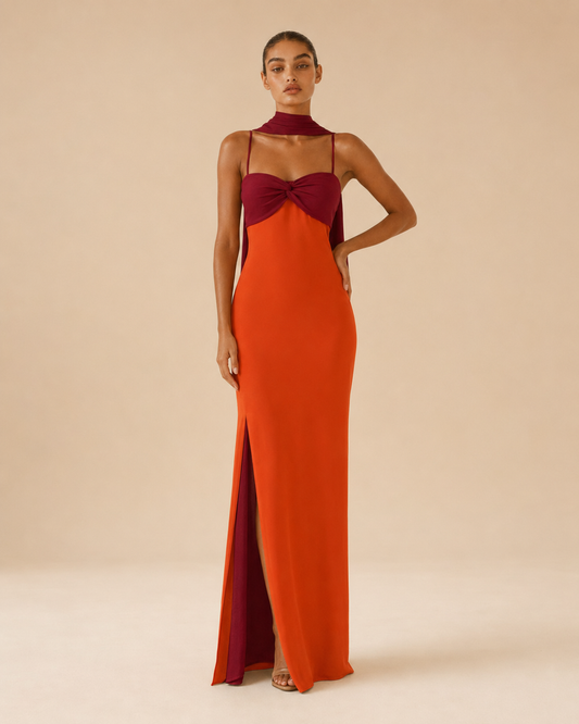 Ilaria™ | Abito lungo con stola coordinata