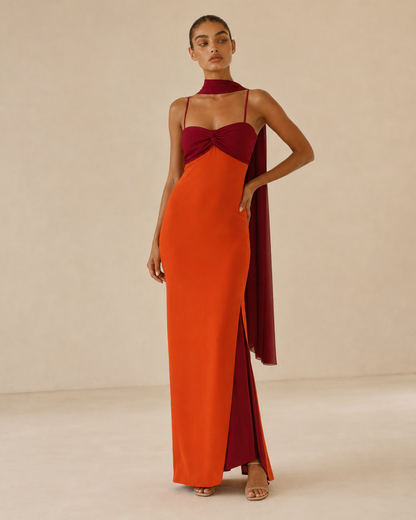 Ilaria™ | Abito lungo con stola coordinata