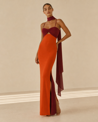 Ilaria™ | Abito lungo con stola coordinata