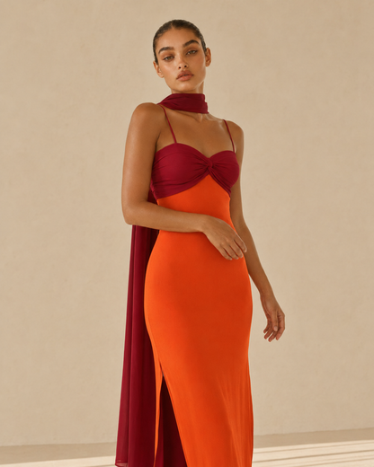 Ilaria™ | Abito lungo con stola coordinata