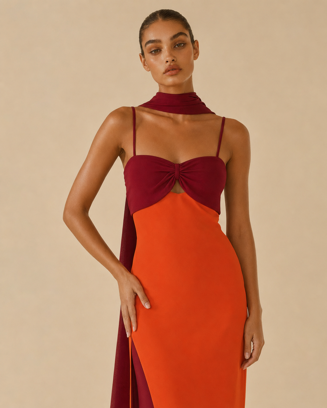Ilaria™ | Abito lungo con stola coordinata