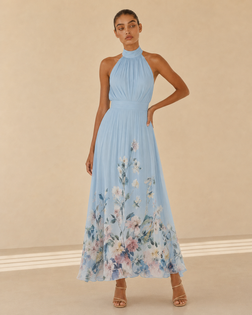 Margherita™ | Abito floreale con scollo all’americana