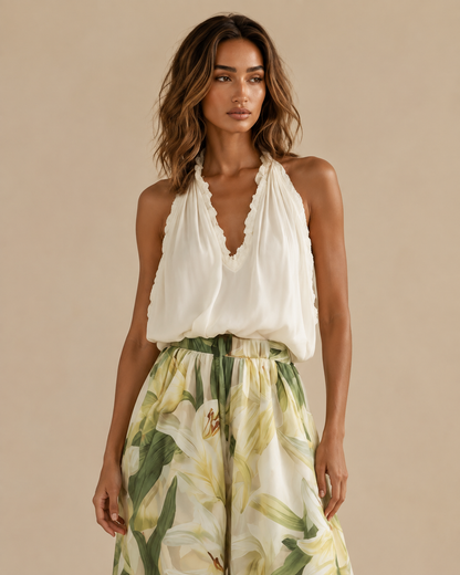 Cecilia™ | Completo floreale con pantalone ampio