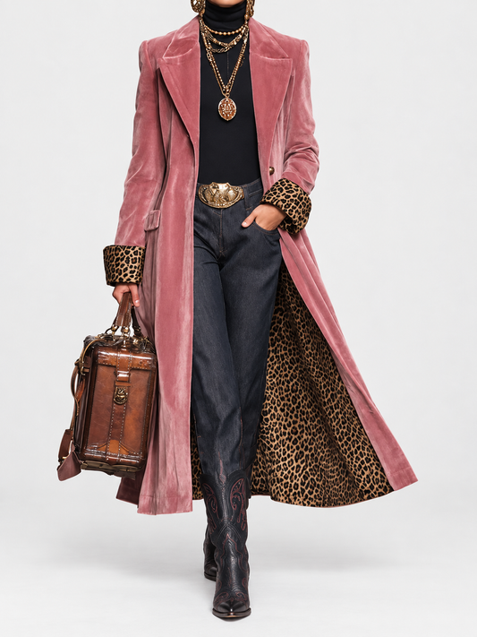 Madison | Cappotto lungo in velluto dal taglio sartoriale