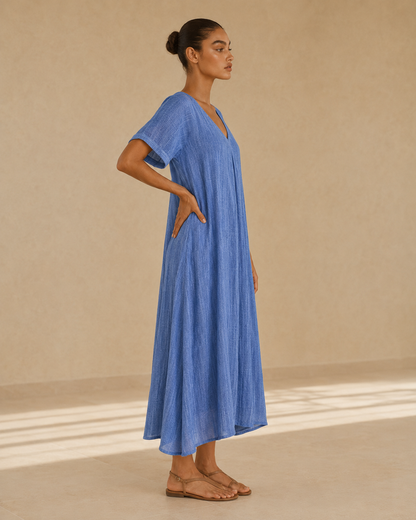 Amelia™ | Abito lungo fluido con scollo a V