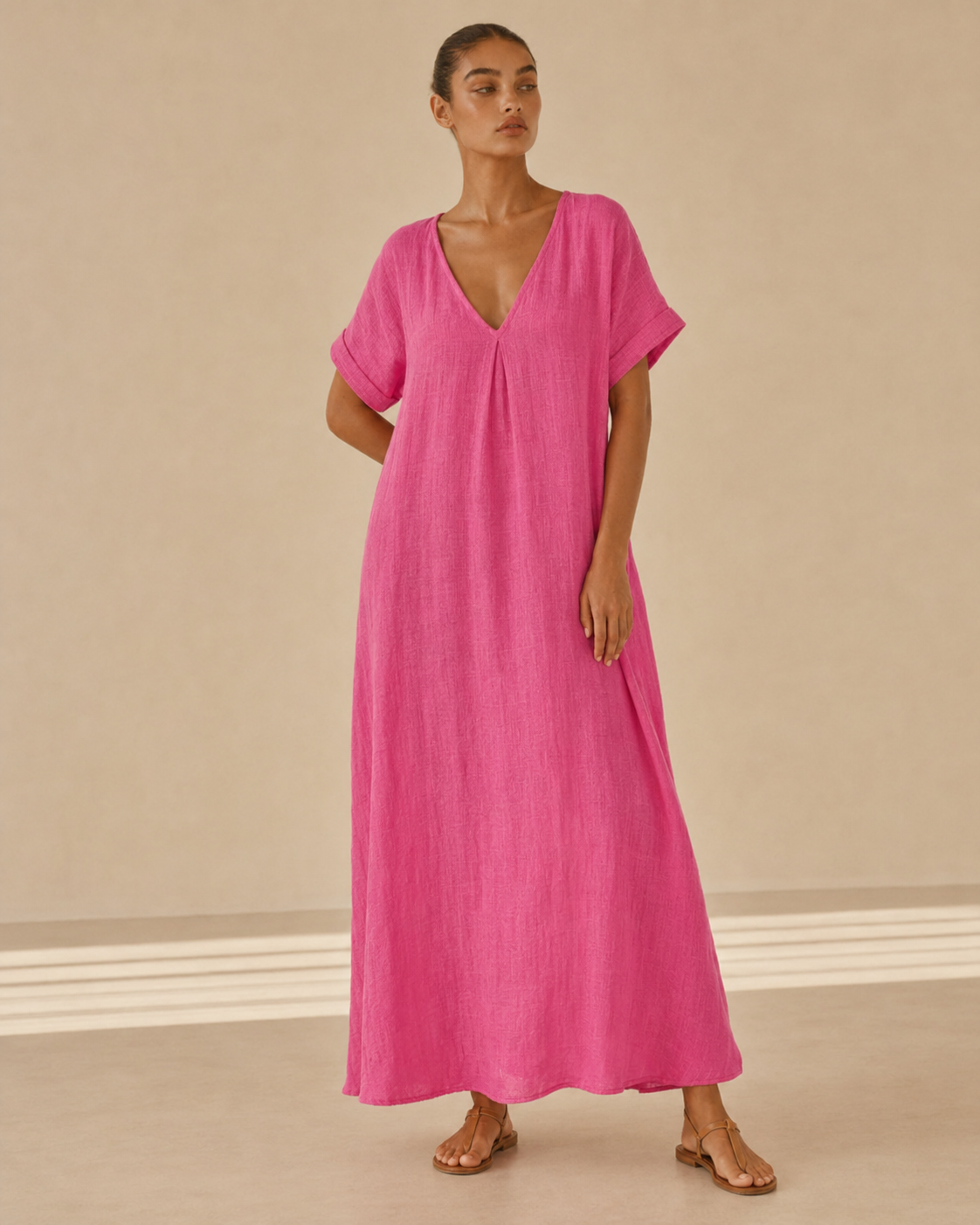 Amelia™ | Abito lungo fluido con scollo a V
