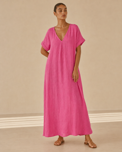 Amelia™ | Abito lungo fluido con scollo a V