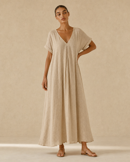 Amelia™ | Abito lungo fluido con scollo a V