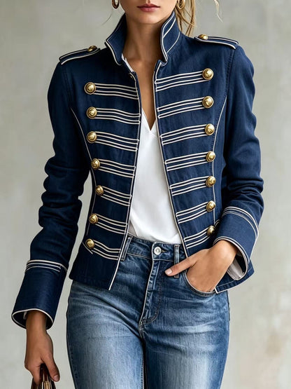 Marion | Giacca in denim stile militare con bottoni dorati
