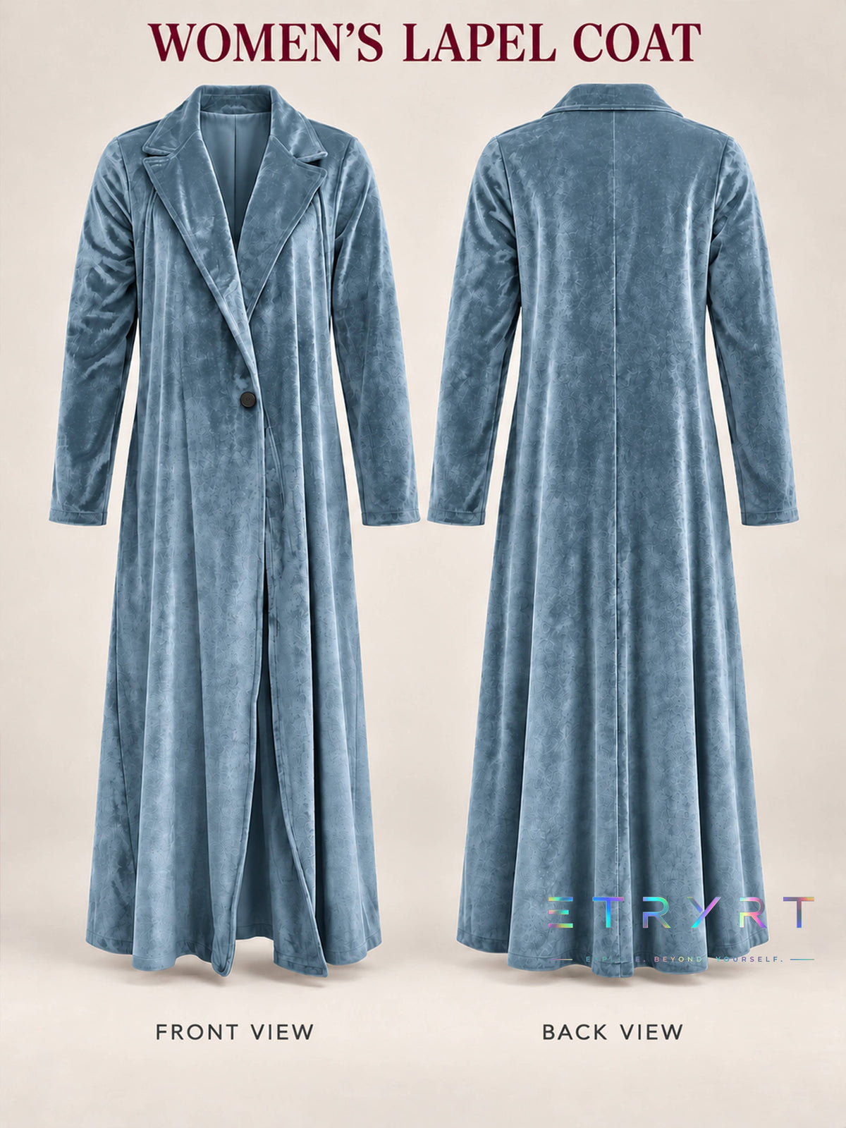 Beatrice | Cappotto lungo in velluto aperto