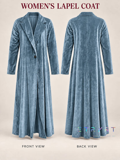 Beatrice | Cappotto lungo in velluto aperto