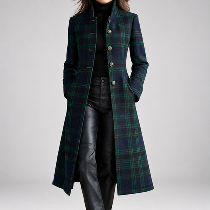 Rebecca | Cappotto midi aderente a quadri