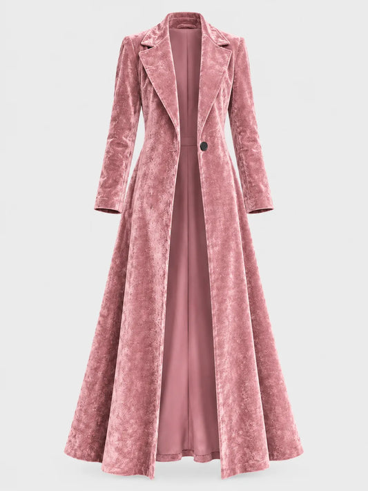 Beatrice - Cappotto lungo in velluto aperto