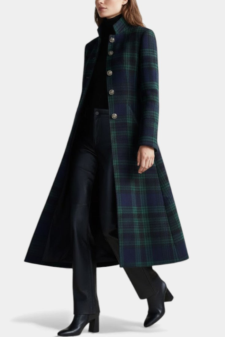Rebecca | Cappotto midi aderente a quadri