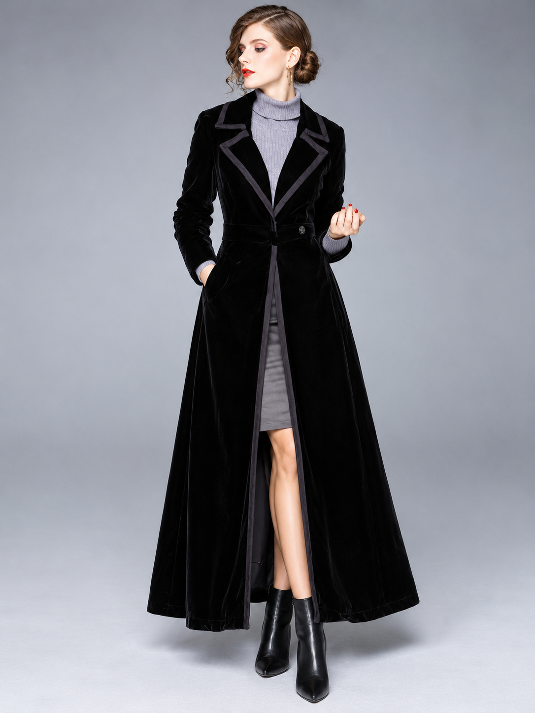 Seraphina | Cappotto lungo in velluto
